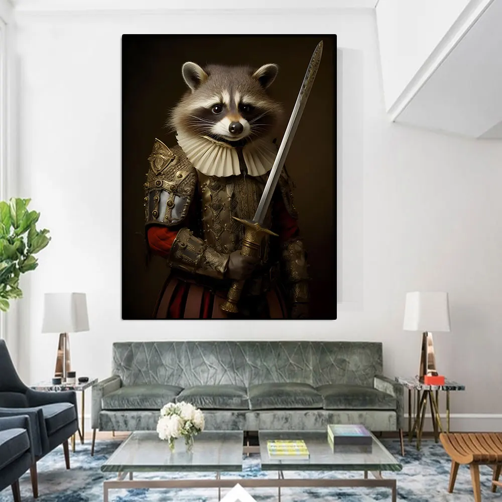 

Animal Canvas Painting Vintage Portrait Of A Tres Marias Raccoon Posters And Prints Pictrure For Home Farmhouse Wall Art Decor