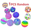 3pcs Environmentally Friendly Rainbow Ball Toys for Children Indoor and Outdoor Game Soft and Elastic Leather Ball Party Gifts 6