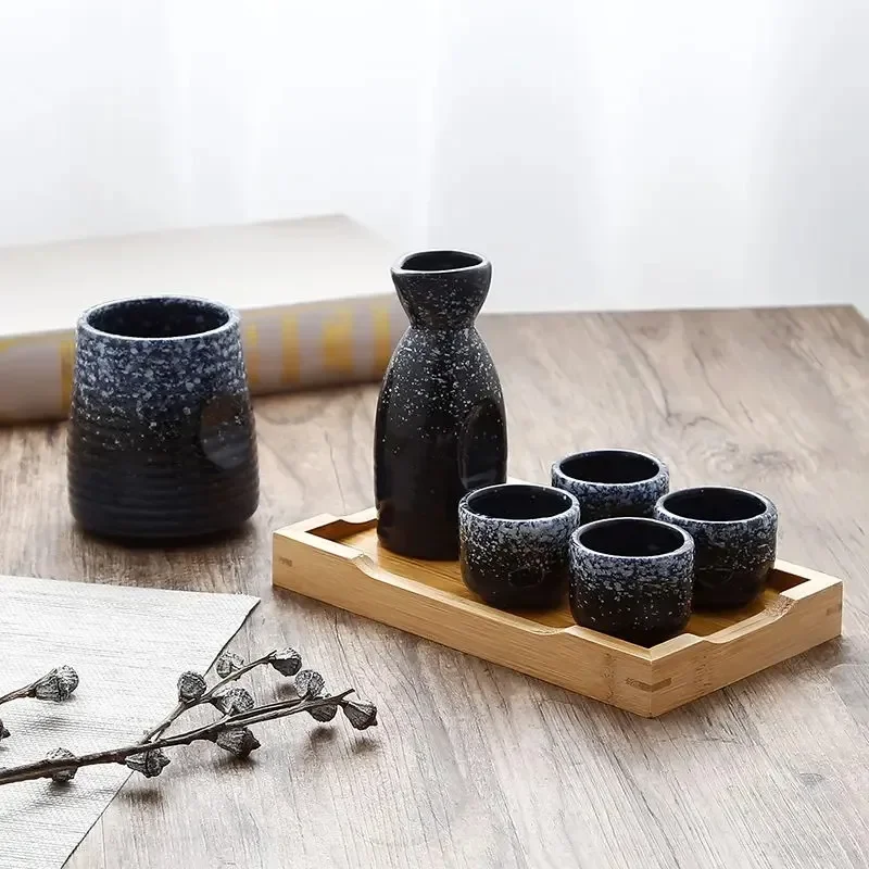 Japanese Ceramic Wine Sake Set Heater Hot Po Wine Bottle White Glass Dispenser For Room
