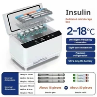 Boîte de réfrigération de médicaments à insuline, boîte de refroidissement à insuline de très grande capacité à double couche, écran tactile LED, réfrigérateur de voyage en voiture 1