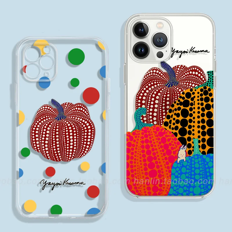 Colorful Line Pumpkin Polka Dot Matte Phone Case - Transparent Edition