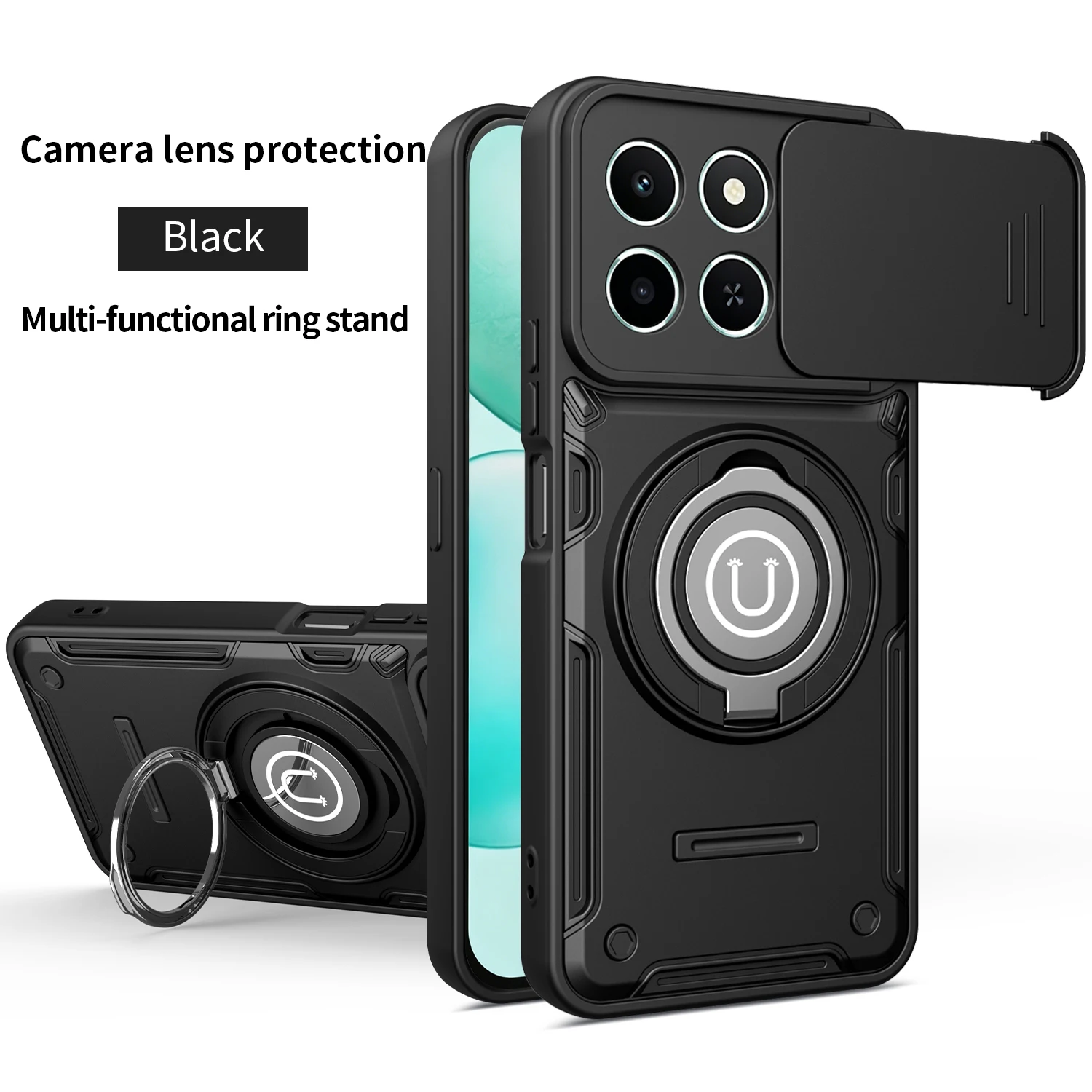 Enhanced Magnetic Armor Shockproof Phone Case with Ring Holder & Magsafe Wireless Charging Compatibility