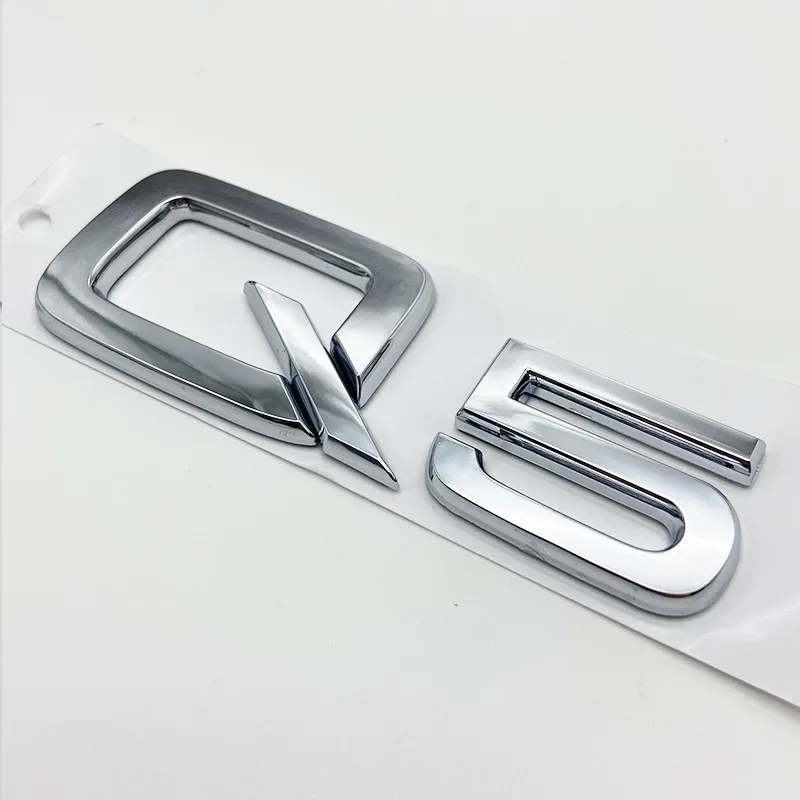 3D ABS Zahlen und Buchstaben Q2 Q3 Q4 Q5 Q6 Q7 Q8 Emblem für Audi Q-Serie Auto Kotflügel Kofferraum Heck Logo Aufkleber Schwarz Silber – Detail 12