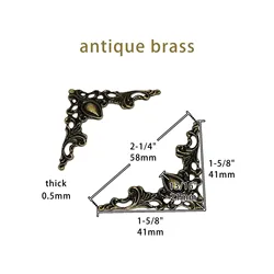 Set of 12 Metal Decorative Corner Covers - Elegant Edge Protectors (Antique brass)