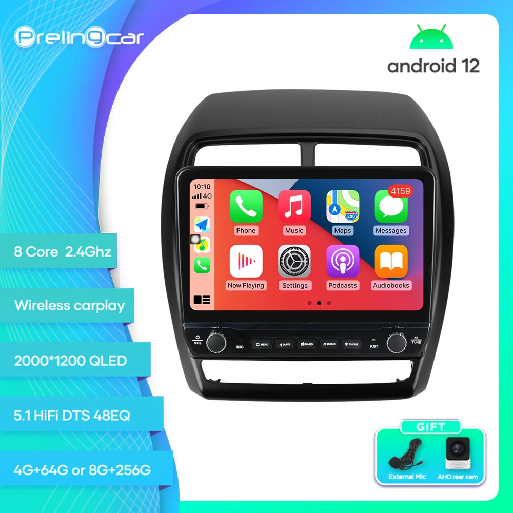 

Prelingcar For Mitsubishi ASX 2016-2022 Android 12 Car Monitor 8 256g Carplay RDS GPS Built 2din Radio DVD Player 5.1HIFI DST