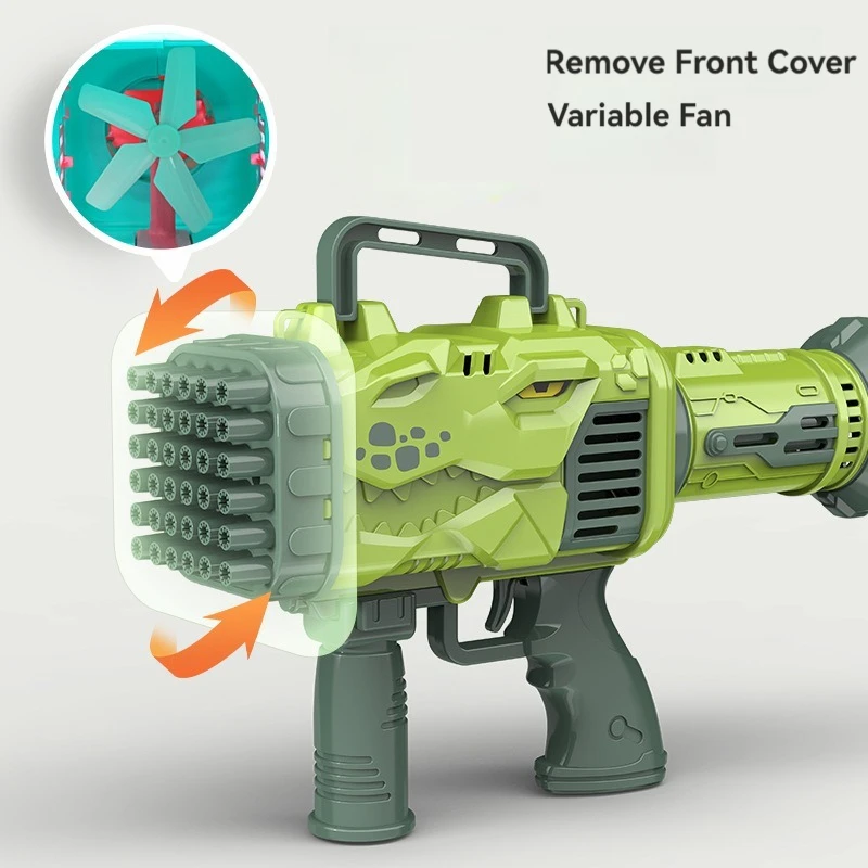 32 Holes Dinosaur Bubbles Machine Fully Automatic Bubble Blowing Lights Outdoor Bubble Machine Without Bubble Water Kids Toys 5