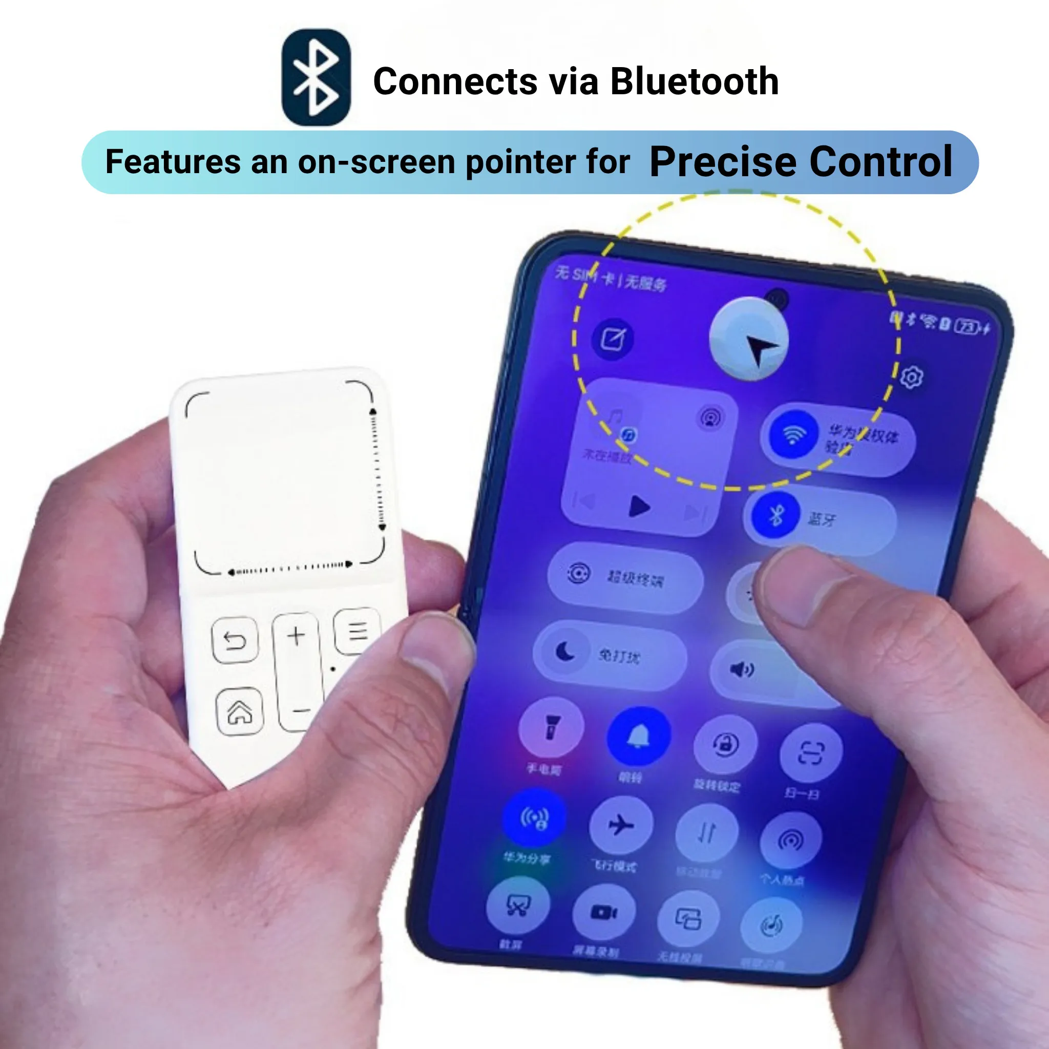 CheerTok Air 2 Phone Remote Control Bluetooth With On-Screen Pointer Touchpad Fo