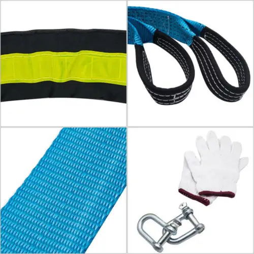 Corde de remorquage, 8T Breaking Force 5m Soulagement du véhicule Sangles  de remorquage fluorescentes universelles avec Paire de Gants pour Femme  pour