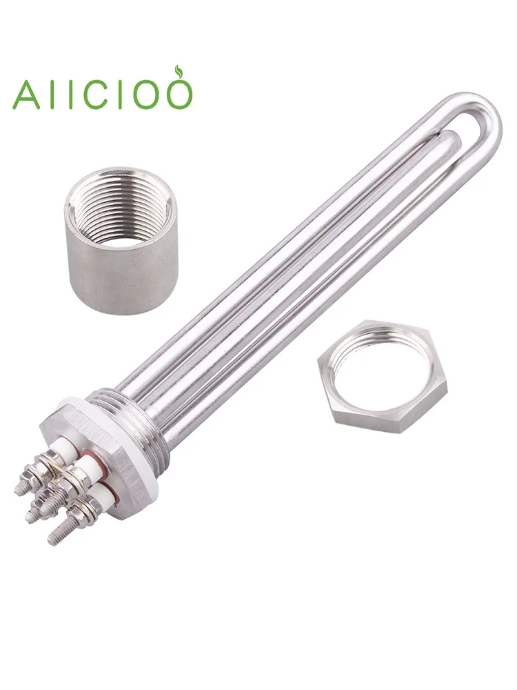 thumbnail image 1 of Calentador Tubular 12v 24v 36v 48v 1 "rosca BSP agua de inmersión DN25 DC 300w 600w 1200w 1500w elemento calefactor eléctrico Solar, 1 of 5