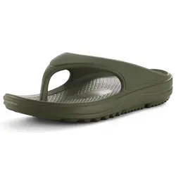 Evshine Orthopedic Flip - Flops with Arch Support for Women - Anti - Slip Beach Sandals with Soft Sole (Army Green)