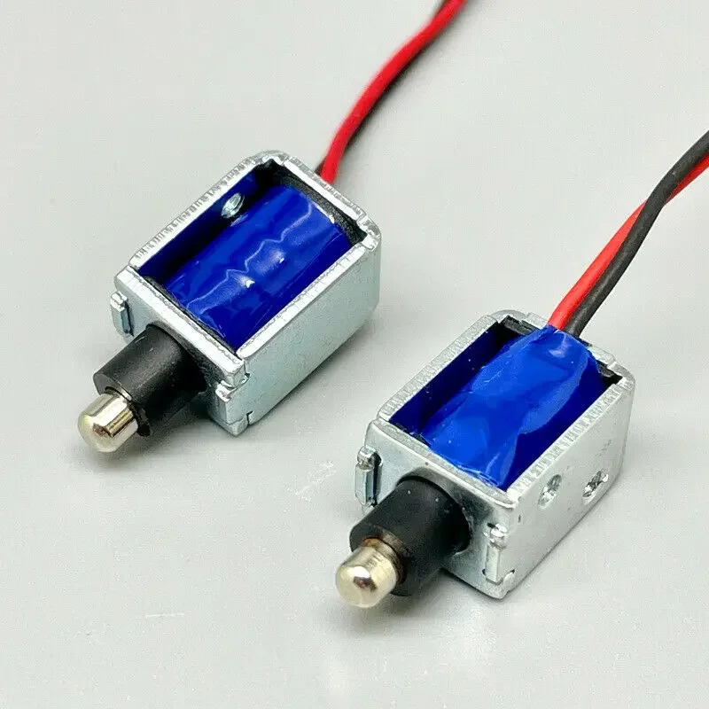 DC 3V 5V 6V Mini DC Electromagnet Push Pull Type Micro Spring Electric Solenoid Magnet Stroke 3mm For Intelligent door lock push pull electromagnet