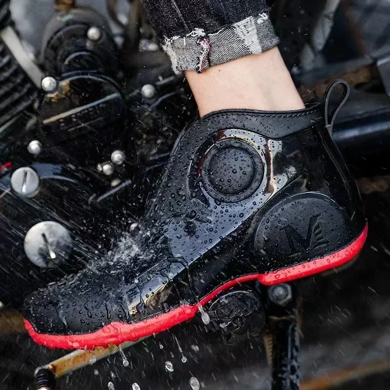 

2024 New Men's Shoes Men Outdoor Fishing Shoes Punk Ankle Rubber Boots Durable Waterproof Rain Shoes Indoor Kitchen Work Boots