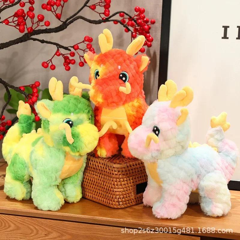 

2024 New Year Doll Colorful Xiangyun Dragon Doll Year Of The Loong Mascot Shopping Mall New Year Decorations And Decorative Gift