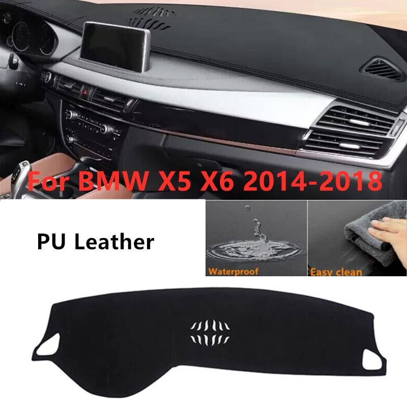 

PU Leather Dashboard Cover Dash Pretector Anti-Slip Mat Trim Dashmat Carpet For BMW X5 X6 2014-2018