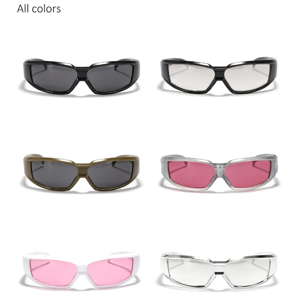 Large Frame Sunglasses Y2k Future Glasses Ins Personalized Silver Trend Sunglasses Uv400 Goggle For Women And Men
