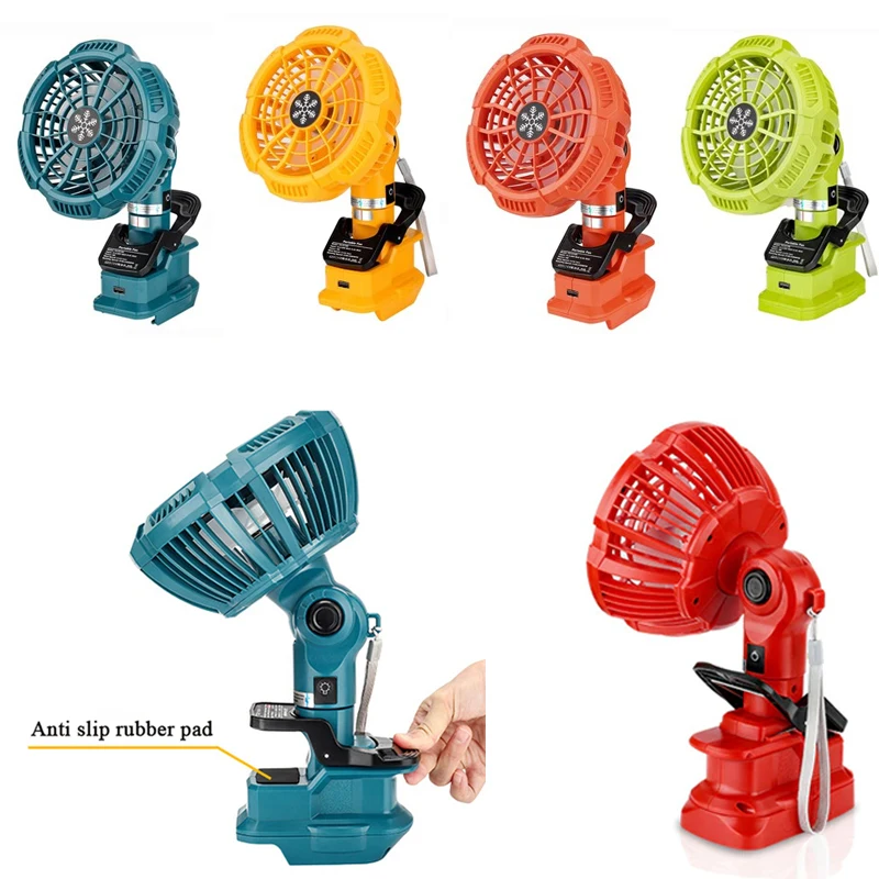 

Cordless Clip Fan For Makita/Dewalt/Bosch/Milwaukee/Black&Decker 14.4-18V Li-ion Battery Portable Camping Fan With Remote