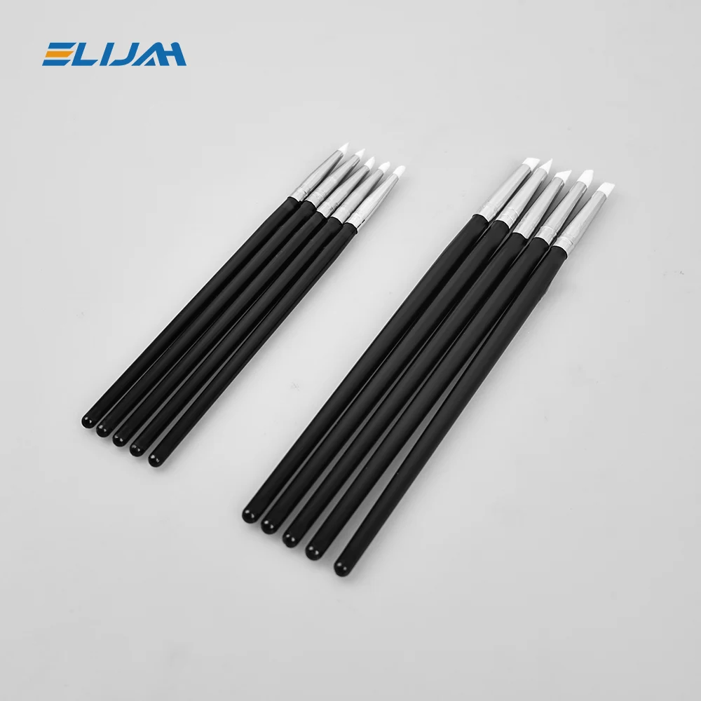 Dental Resin Brush Pens 5Pcs Silicone Nails Art Brushes Dentistry Composite Cement Porcelain Teeth Tool Dentistry Material