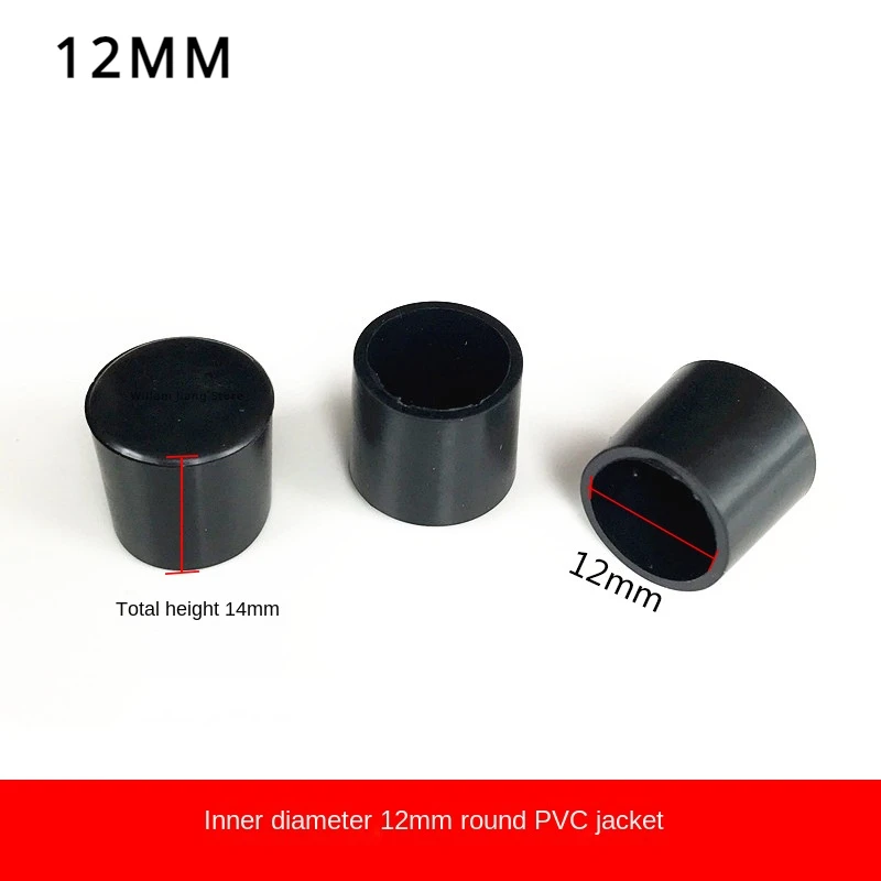 thumbnail image 1 of 4/24 piezas de tapas redondas para patas de silla, cubiertas antideslizantes de PVC para patas de muebles, protectores de piso negros, puntas de mesa de goma antiarañazos, 1 of 5