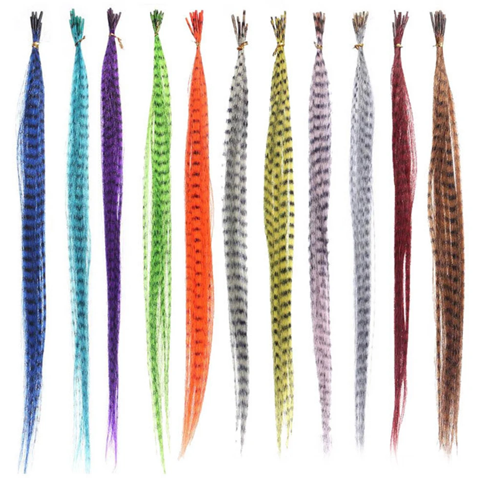 Synthetic Colored I-Tip Faux Feather Hair Extensions 16