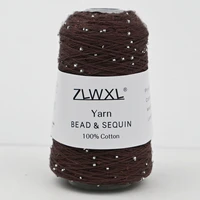 100g 420M 2mm Sequin & Bead cotton yarn DIY Knitted decoration Hand crochet KNITTING YARN 2