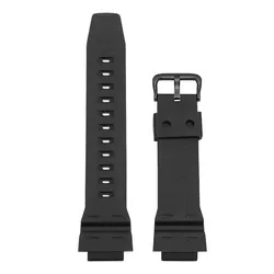 Soft Silicone Sports Watch Strap in Black - 18mm (Black  Black Buckle)