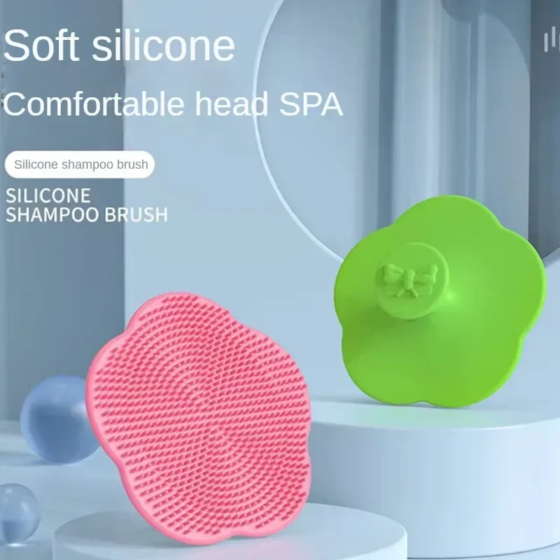 Baby Hair Brush Cute Infant Fetal Head Fat Cleaning Silicone Brush Newborn Soft Hair Comb Head Massager for Baby Care Accessorie