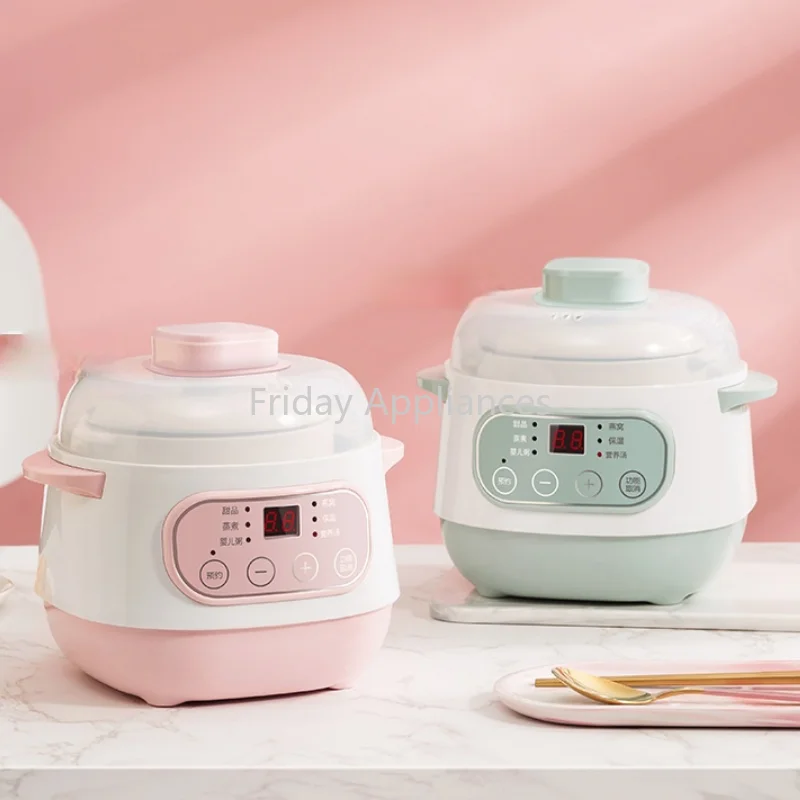 

220V 1L Mini Electric Stewing Pot Ceramic Inner Multi Cooker Household Automatic Electric Slow Stewer