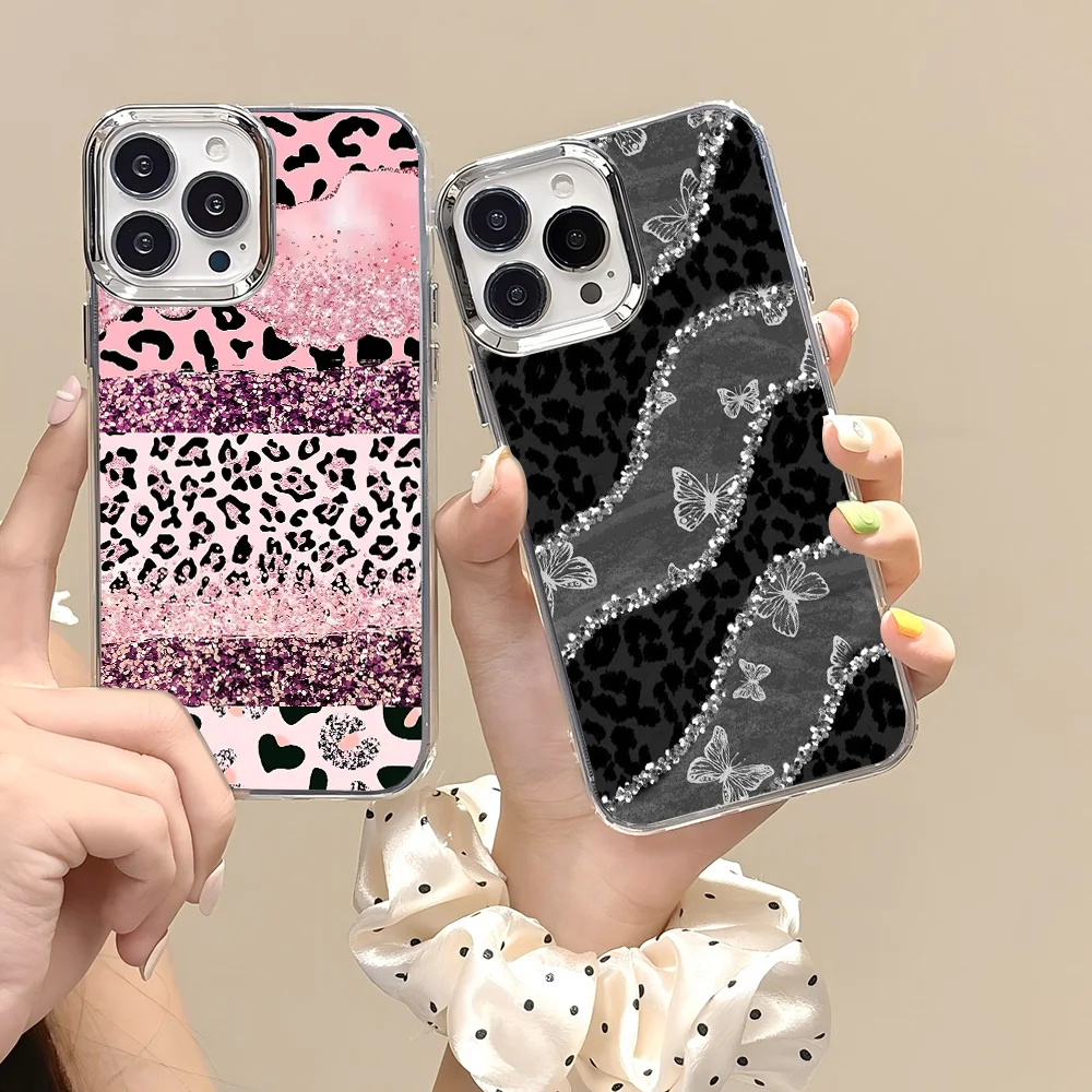 Pink Bow Leopard Soft Silicone Phone Case - Transparent TPU Back Cover Design
