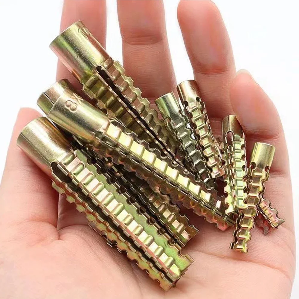 Steel Wall Anchor Heavy Duty with Screws Kit Metal Tube Expansion