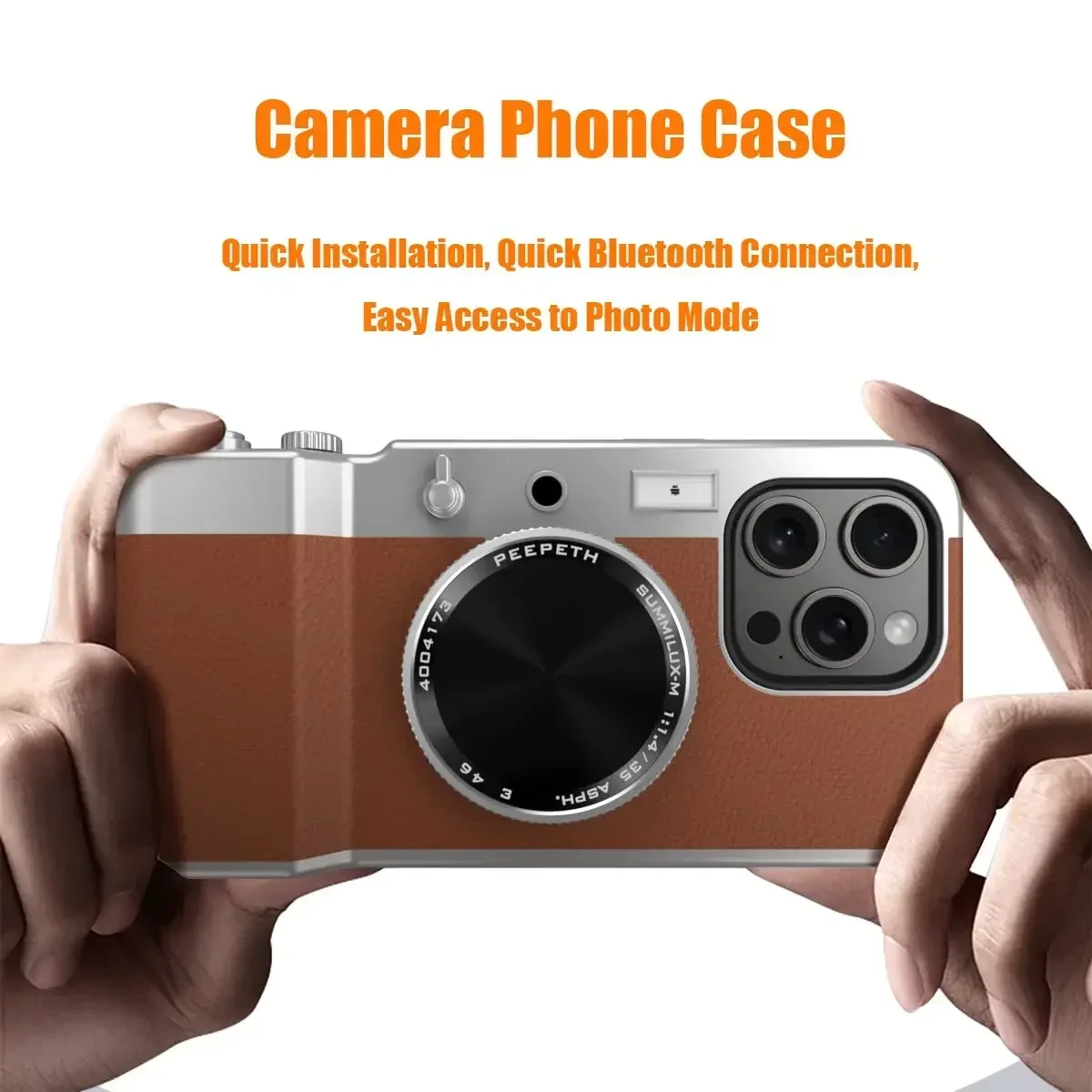 Funda Iphone 15 Pro Max Retro Bluetooth Cámara Funda de teléfono magnética para IPhone 13 14 15 Pro Max espejo cosmético cubierta dura de PC » Funda de teléfono magnética para IPhone