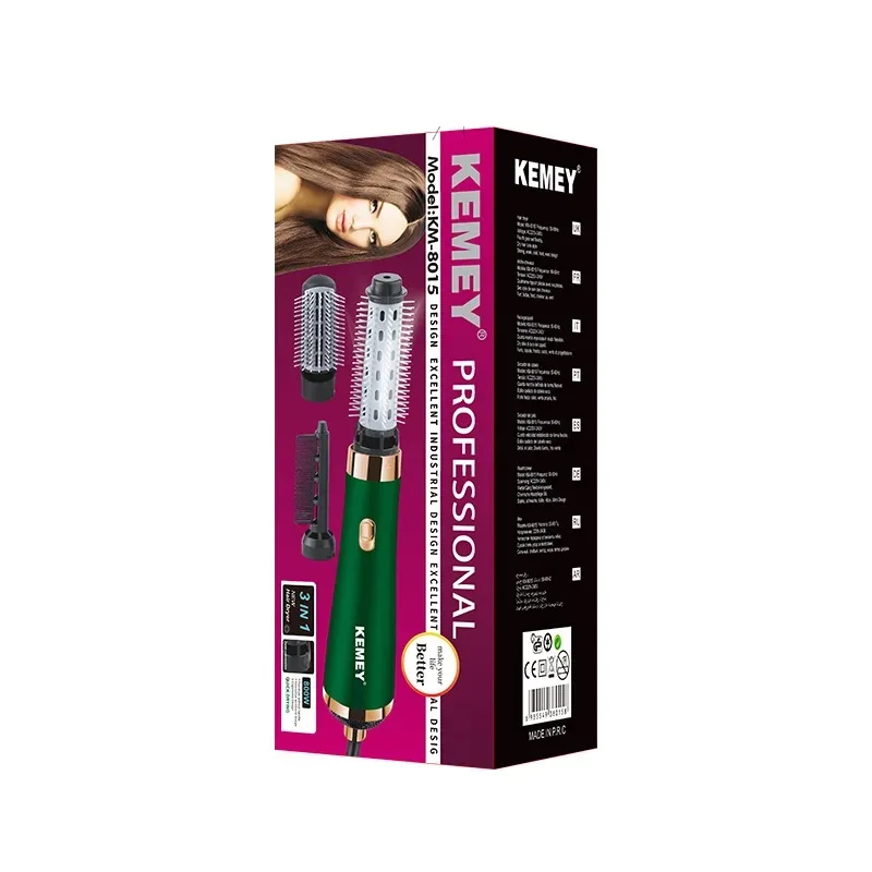 Kemei Hair Brush Blow Dryer Brush in One 3 in 1 Styling Tools Hair Styler for Smooth Frizz-Free Results for All Women Types