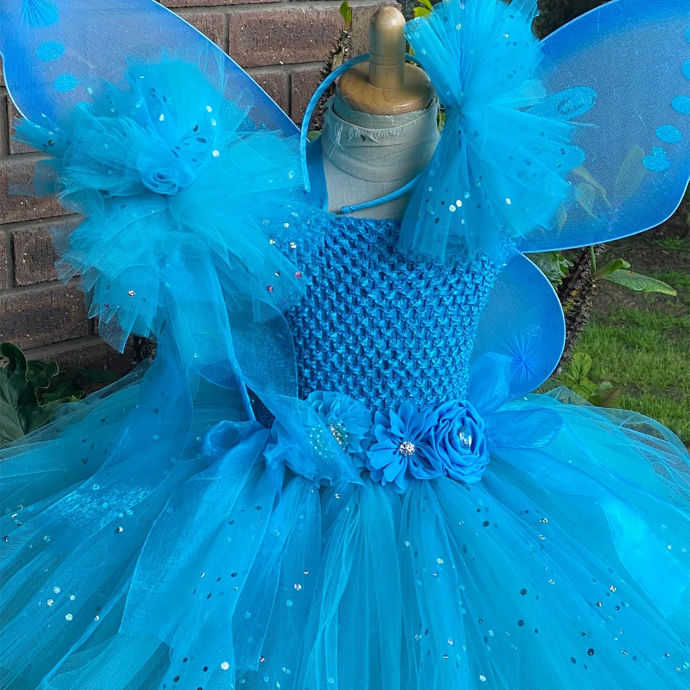 green emerald velvet dress Blue Fairy Wings - Fairy Costume Accessories for Women main image 1