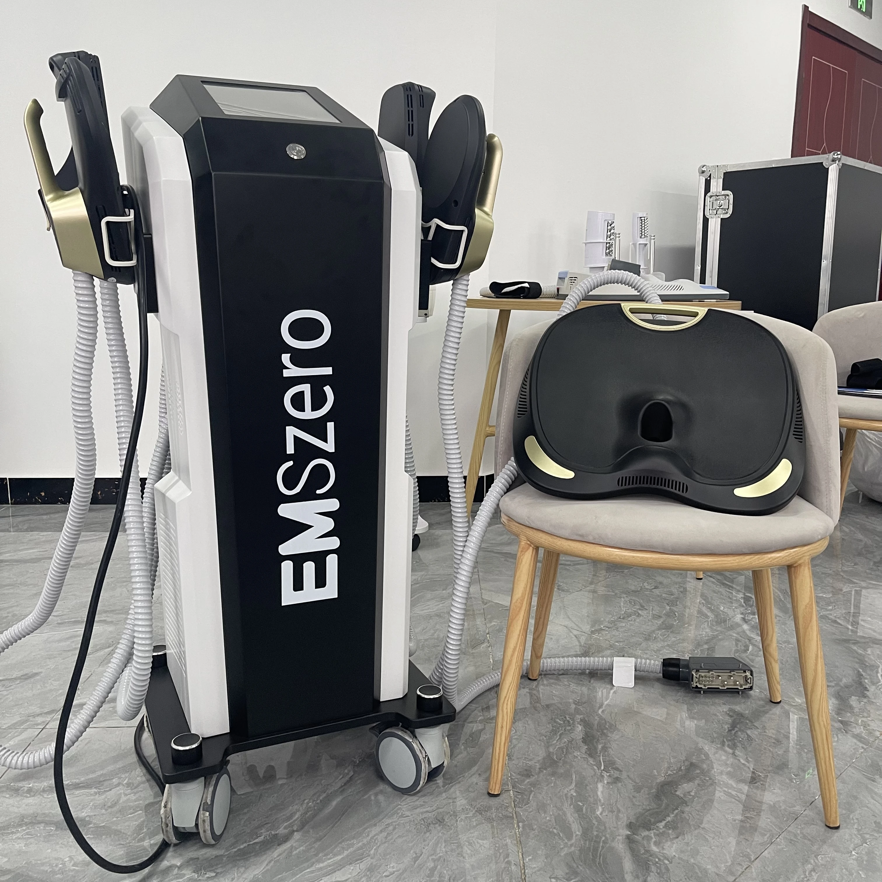 SLIM 네오 파워 6500W Hiemt 바디 스컬프트 머신, 4 핸들 골반 패드,  근육 자극기 옵션