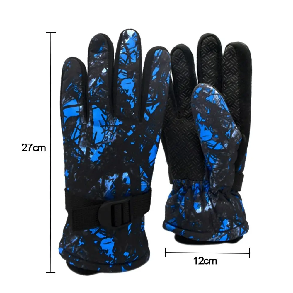 7~13Years Children Ski Gloves Non-slip Windproof Waterproof Long-sleeved Mitten Thicken Warm Mountaineering 6