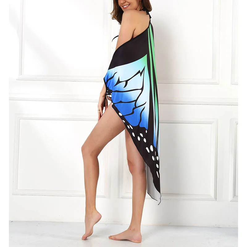 sexy swimsuit cover ups Sexy Butterfly Print Cover Up Swimwear Women Swimsuit Summer Tunic Bikini Bath Sarong Wrap Skirt Elegant Lady Beachwear Dress bikini cover up skirt