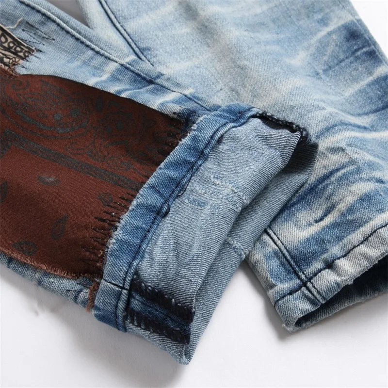 EH·MD® Large Embroidered Men's Jeans Four Seasons Indian Style High Quality Street Fashion Zipper Slim Fit Stretch Pants Ethnic2