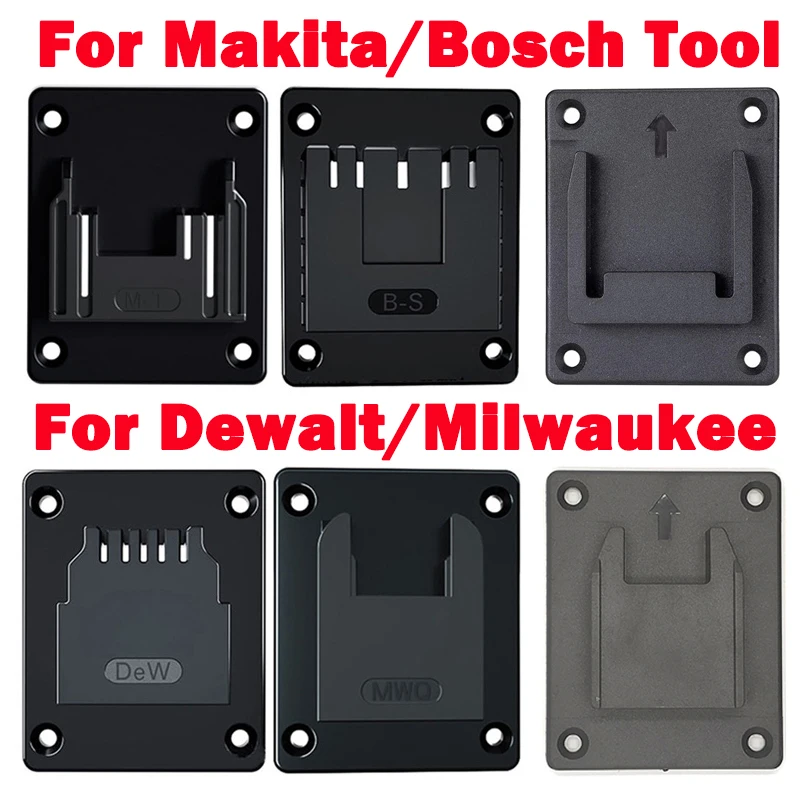 

5pcs Tool Holder Fit for Makita/Bosch/Dewalt/Milwaukee 18V Power Tool Wall Mount Machine Storage Rack Fixing Devices Black