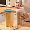 Kitchen Transparent Sealed Jar Plastic Household Cereals Grains Storage Box Hermetic Cans Organizer Bulk Classified Container 3