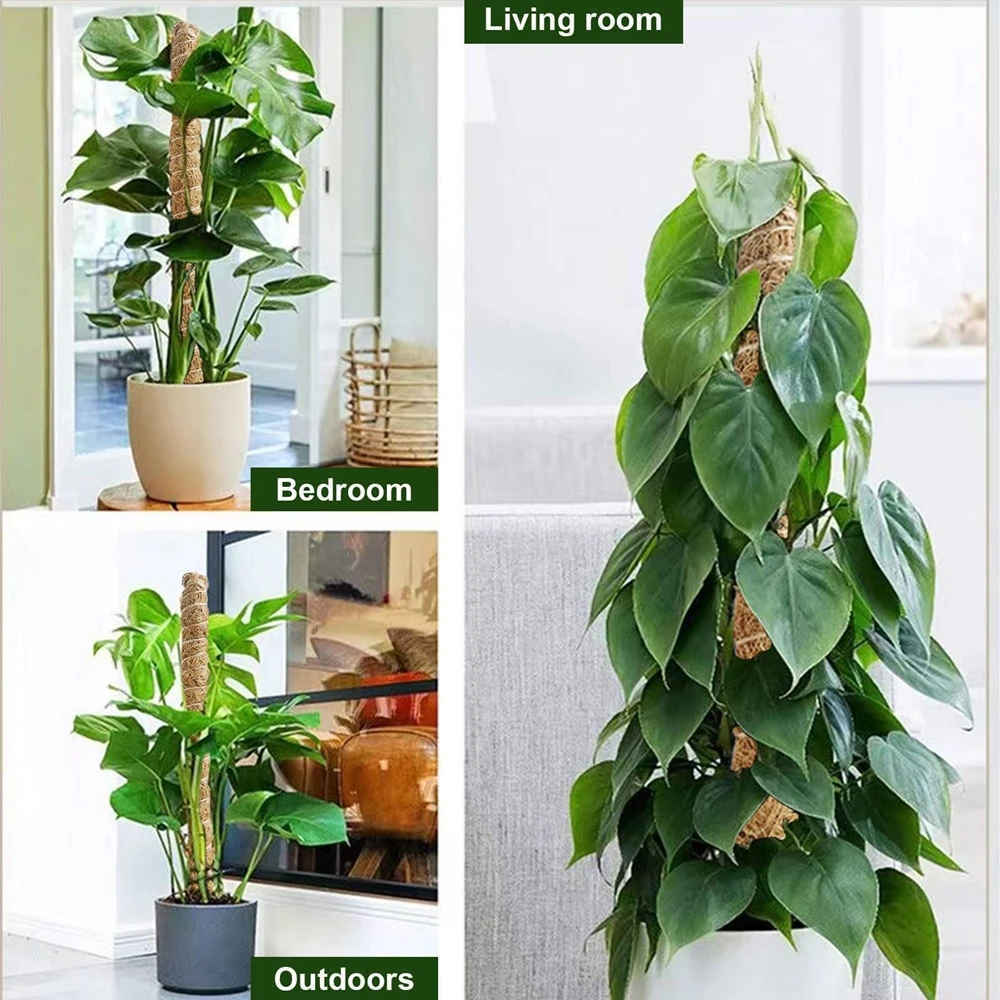 Moss Pole Coco Coir Poles for Climbing Plants Bendable Plant Support Sticks for Moss Totem Pole Plant Support Monstera Growth