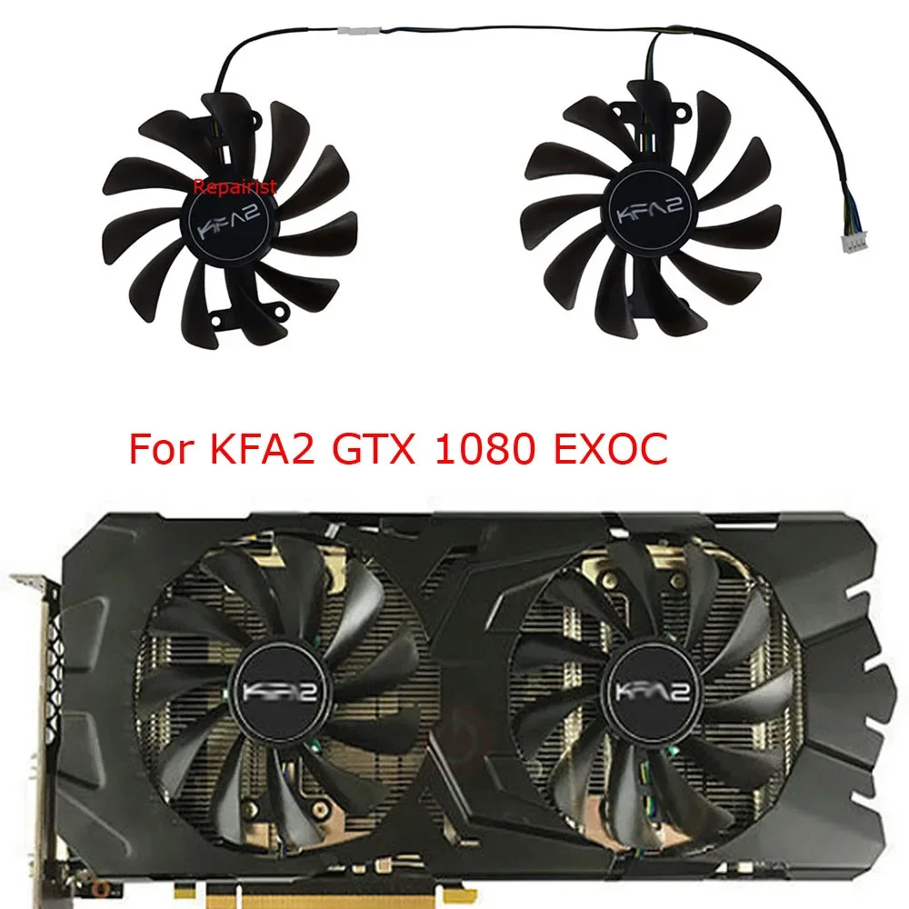 2 шт./комплект, вентилятор для видеокарт, для KFA2 GTX1080 EXOC, для KFA2 GTX 1070 Ti EX, для KFA2 GeForce GTX1070 EXOC, охлаждение графических карт
