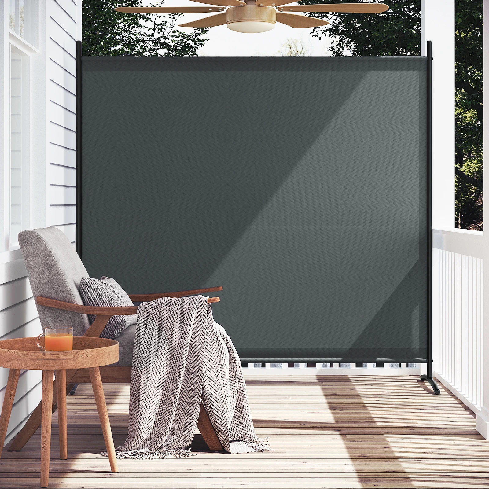 WOLTU Faltbarer Raumteiler, freistehender Sichtschutz, 180 x 177 cm, für Terrassen, Büros, Balkone, Schlafzimmer, Gärten – Detail 16