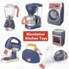 Kitchen Pretend Play Toys For Kids Electric Vacuum Cleaner Microwave Cooker Juicer Washing Machine Household Appliance Girls Toy 3