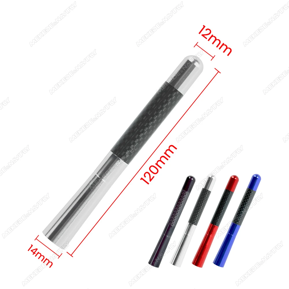 Antenna radio corta per auto MINI fibra nera tetto auto forte antenna radio aerea FM/AM ricevente in metallo accessori universali per auto - immagine 5