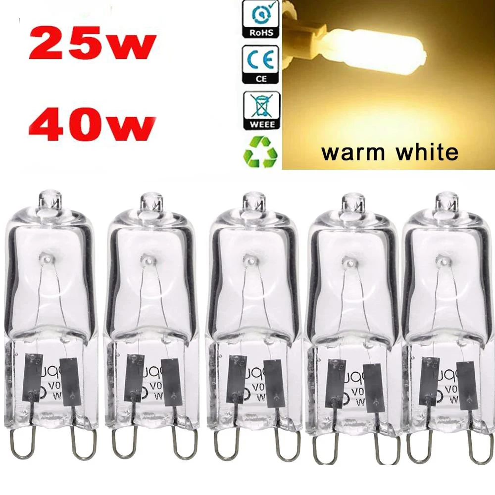 Ampoules Halogènes G9 45W Ampoules à Capsule Transparente G9 230V Blanc Chaud Intensite Variable Paquet De 10 73228432