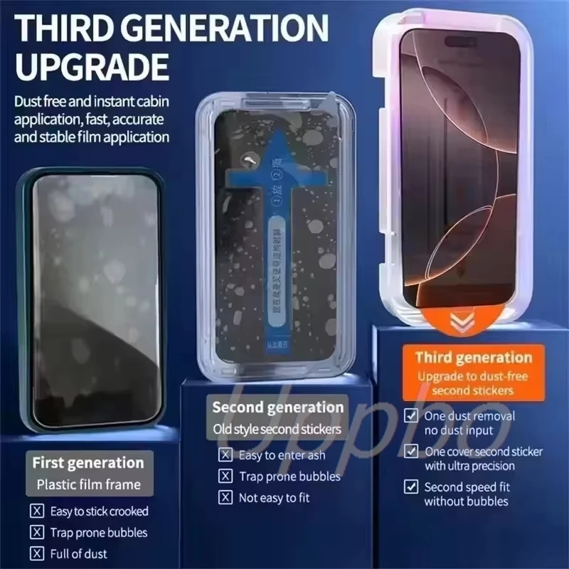 5Pcs Screen Protector For iPhone 17 16 Pro Max 15 11 13 14 12 XR X Xs 7 8 Plus SE 6 Easy Installation Tempered Glass Film