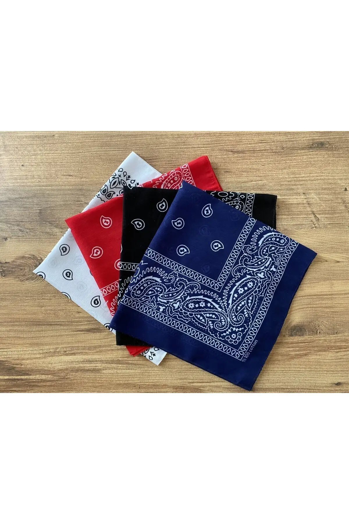 Unisex Black White Red Navy Square Bandana 4 Pieces 100% Cotton Fabric 55x55 cm Hair Accessory luv is true unisex sd piping slacks navy