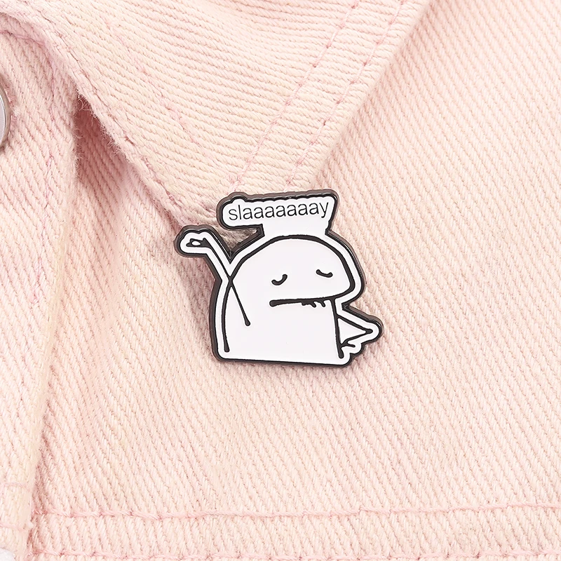 Handgezeichnete Slaaaaaaay Emaille Pins Benutzerdefinierte Cartoon Stick Figur Broschen Revers Abzeichen Kleidung Lustiger Schmuck Geschenk für Kinder Freunde – Detail 5