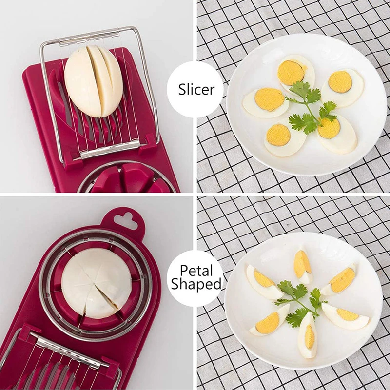 1PC Stainless Steel Multifunctional Egg Cutter Slicer for Kitchen
