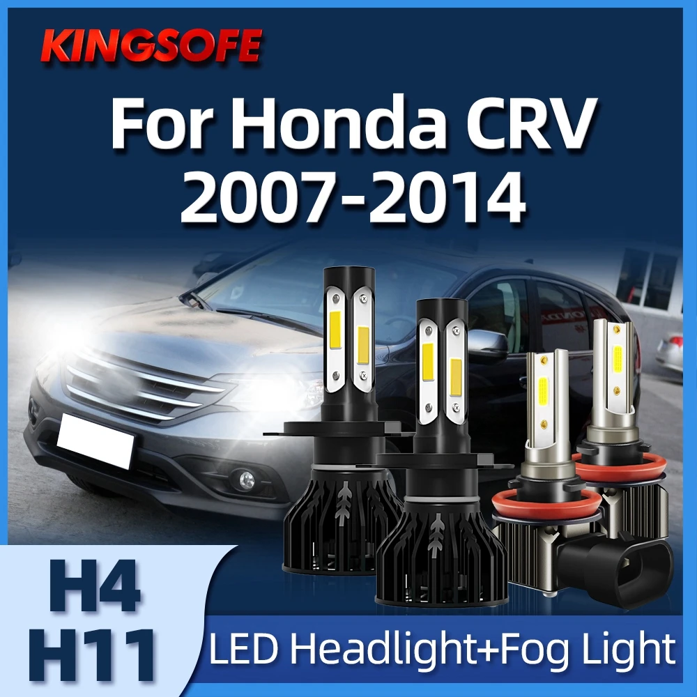 

KINGSOFE 2/4PCS LED Headlight H4 Fog Lamp H11 6000K CSP COB Chip Fit For Honda CRV 2007 2008 2009 2010 2011 2012 2013 2014