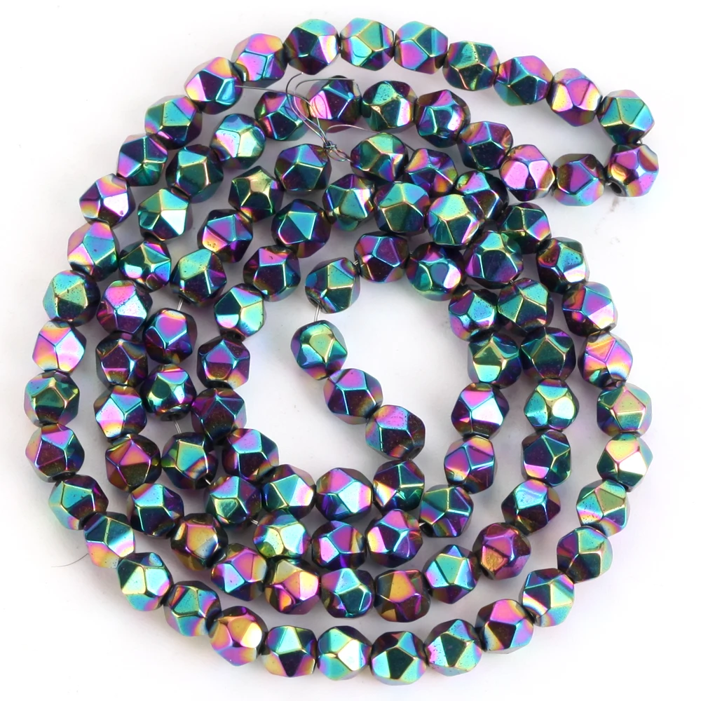 2/3/4mm Naturstein Perlen Überzogene Golds Blau Bunte Faceted Runde Hämatit Lose Spacer Perlen Für schmuck Machen DIY Armband – Detail 12